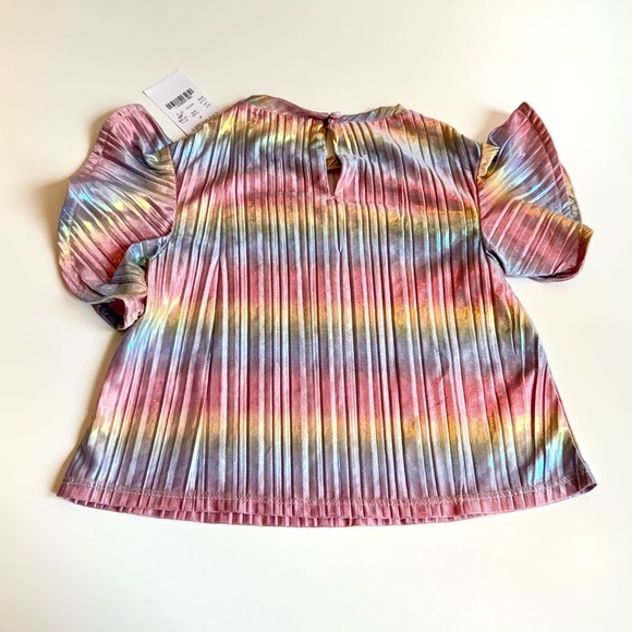 NWT Girls Crewcuts rainbow metallic top size 3 - Picture 2 of 4